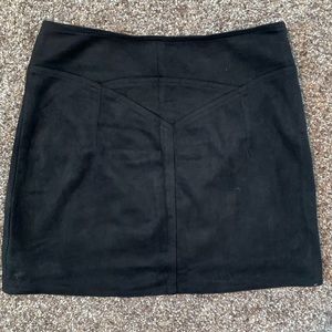 Black suede mini skirt
